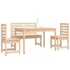 vidaXL spisebordssæt til haven 4 dele massivt fyrretræ
