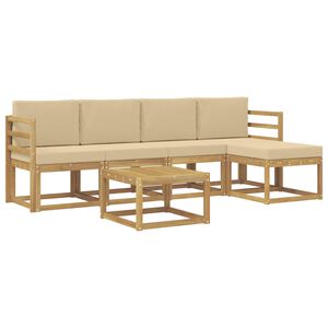 vidaXL Udend&oslash;rs sofagruppe 6 stk. Hvid og Beige