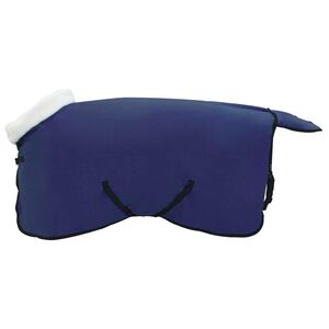 vidaXL Hestet&aelig;ppe M&oslash;rkebl&aring; 75 cm Polar fleece