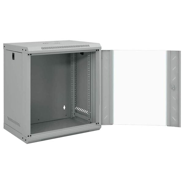 vidaXL Netv&aelig;rksskab med opbevaring Gr&aring; 53 x 45 x 60 cm St&aring;l