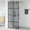 vidaXL Walk-in brusev&aelig;g Sort 90 x 195 cm h&aelig;rdet glas