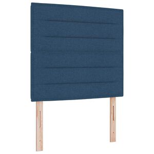 vidaXL Box spring seng med madras med LED Bl&aring; 90 x 200 cm Stof