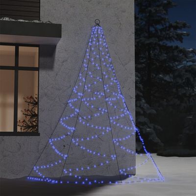 vidaXL vægtræ med metalkrog 260 LED 3 m indendørs udendørs blå