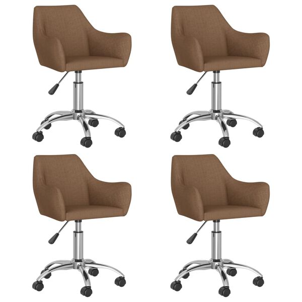vidaXL drejelige spisebordsstole 4 stk. stof brun