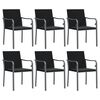 vidaXL havestole med hynder 6 stk. 56x59x84 cm polyrattan sort