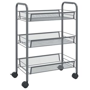vidaXL k&oslash;kkenvogn med 3 hylder 46x26x64 cm jern gr&aring;