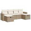 vidaXL sofas&aelig;t til haven 6 dele med hynder polyrattan beige