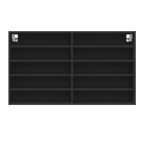 vidaXL vitrineskab 100x15x58 cm konstrueret tr&aelig; sort