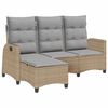 vidaXL loungestol med hynder og l&aelig;nefunktion L-formet polyrattan beige