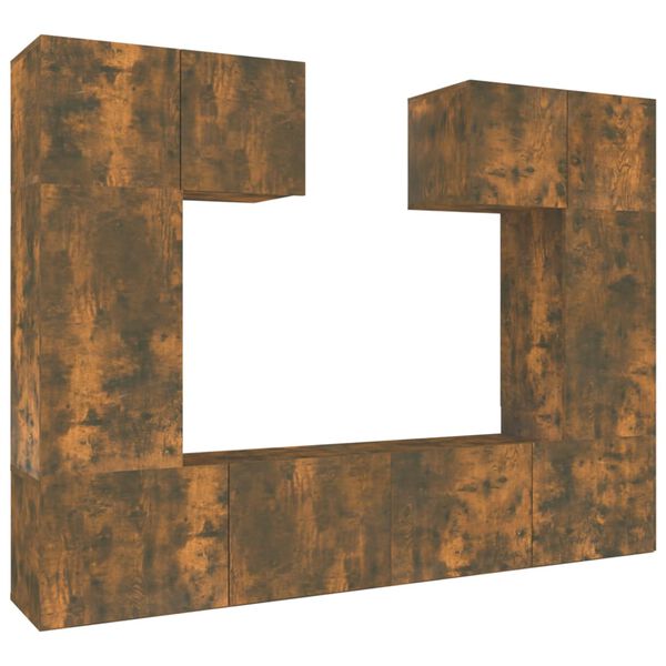 vidaXL tv-skabe 6 stk. konstrueret træ røget egetræsfarve