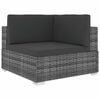 vidaXL hj&oslash;rnes&aelig;de til sofa 1 stk. med hynder polyrattan gr&aring;