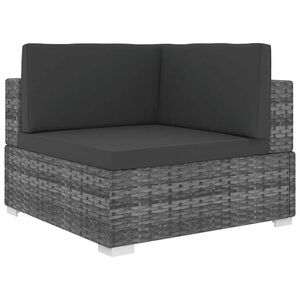vidaXL hj&oslash;rnes&aelig;de til sofa 1 stk. med hynder polyrattan gr&aring;