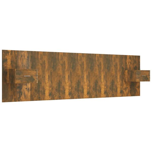 vidaXL sengegavl med opbevaring konstrueret tr&aelig; r&oslash;get egetr&aelig;sfinish