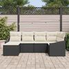 vidaXL Sofa S&aelig;t med pude 6 pcs Sort polyrattan