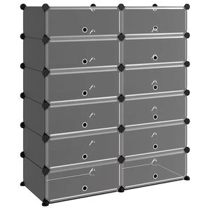 vidaXL skoreol 94,5x36,5x106 cm PP sort