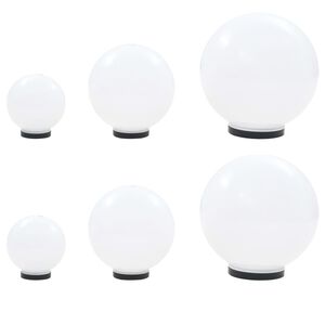 vidaXL LED-kuglelampes&aelig;t 6 stk. kugleformet 20/30/40 cm PMMA