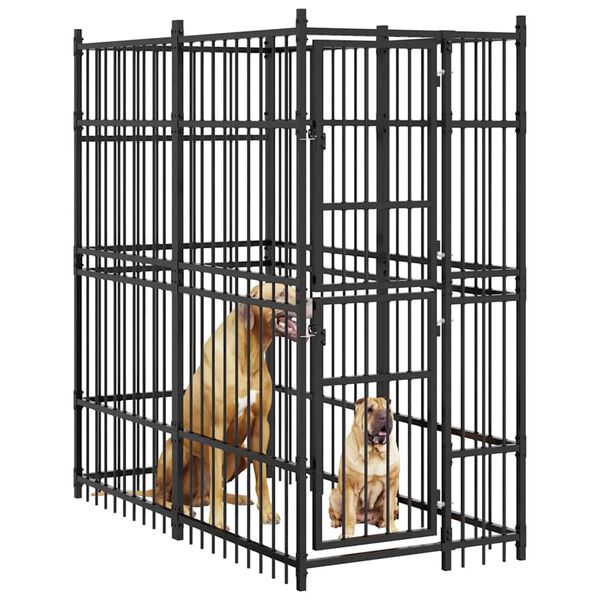 vidaXL udend&oslash;rs hundebur 1,84 m&sup2; st&aring;l