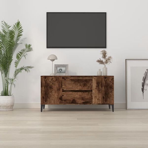 vidaXL tv-bord 102x44,5x50 cm konstrueret tr&aelig; r&oslash;get egetr&aelig;
