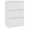 vidaXL sengebord 40x29,5x64 cm massivt fyrretr&aelig; hvid