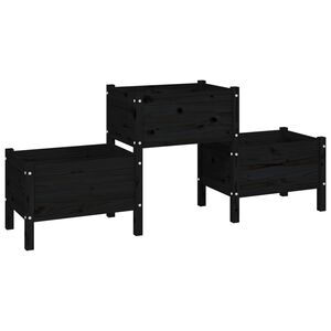 vidaXL plantekasse 178,5x44x75 cm massivt fyrretr&aelig; sort