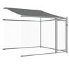 vidaXL hundeg&aring;rd med tag og l&aring;ger 8x2x2 m galvaniseret st&aring;l gr&aring;