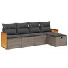 vidaXL sofas&aelig;t 5 dele med hynder polyrattan gr&aring;