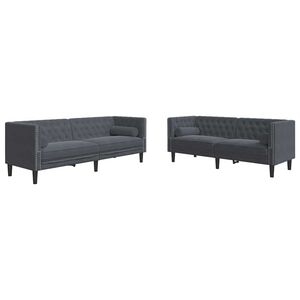 vidaXL Stue Sofa 2 pcs M&oslash;rkegr&aring; 194 x 74,5 x 70,5 cm Fl&oslash;jl
