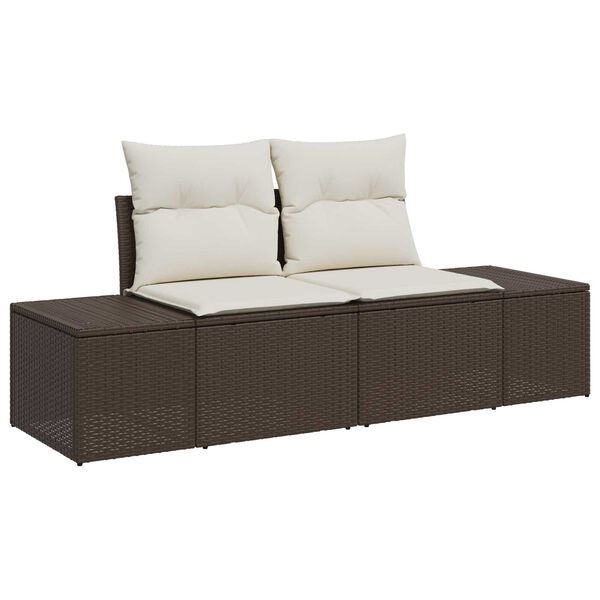 vidaXL Havesofa Sæt 8 pcs Brun Poly rattan