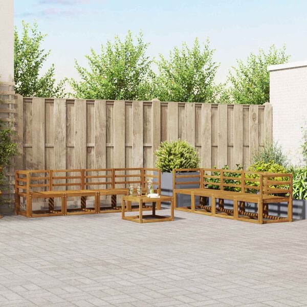 vidaXL Udend&oslash;rs sofagruppe 9 pcs Naturfarvet Massivt Akacietr&aelig;
