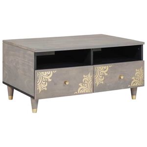 vidaXL Sofabord med skuffe Gr&aring; 80 x 54 x 40 cm Massivt mangotr&aelig;