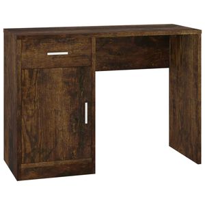 vidaXL skrivebord med skab 100x40x73 cm konstrueret tr&aelig; r&oslash;get egetr&aelig;