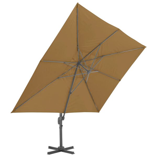 vidaXL fritstående haveparasol med aluminiumsstang 400x300 cm taupe