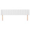 vidaXL sengegavl med kanter 203x16x78/88 cm kunstlæder hvid