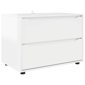 vidaXL Opbevaringsskab H&oslash;j gloss hvid 80 x 48 x 57 cm Konstrueret tr&aelig;