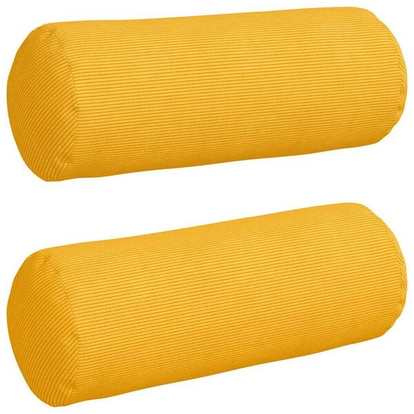 vidaXL Bolsterpuder 2 pcs Lys Gul Ø 25 x 70 cm Velourstof