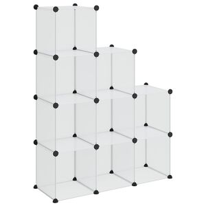 vidaXL kubeformede opbevaringskasser 9 stk. PP transparent