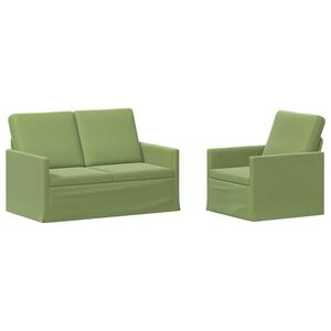 vidaXL Sofa S&aelig;t 2 pcs Lys gr&oslash;n Velour (V)