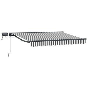 vidaXL Manuel markise-ramme med LED-lys Anthracit og hvid 3,5 x 2 m