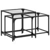 vidaXL indskudsborde 2 stk. med transparent glastop st&aring;l