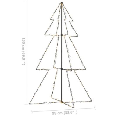 vidaXL lysende juletræ 98x150 cm 200 LED'er indendørs/udendørs