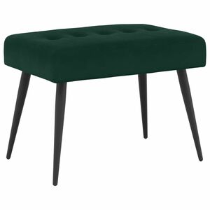 vidaXL B&aelig;nk med knap tufting M&oslash;rkegr&oslash;n 60 x 40 x 45 cm Fl&oslash;jl