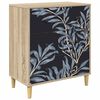 vidaXL Skuffeskab DOKKUM Bl&aring; bregneprint 66 x 36,5 x 75 cm Sonoma-eg