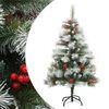 vidaXL kunstigt juletr&aelig; med grankogler og b&aelig;r 120 cm h&aelig;ngslet