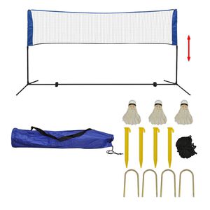vidaXL badmintons&aelig;t med net og fjerbolde 300 x 155 cm