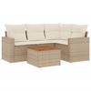 vidaXL sofas&aelig;t til haven 5 dele med hynder polyrattan beige