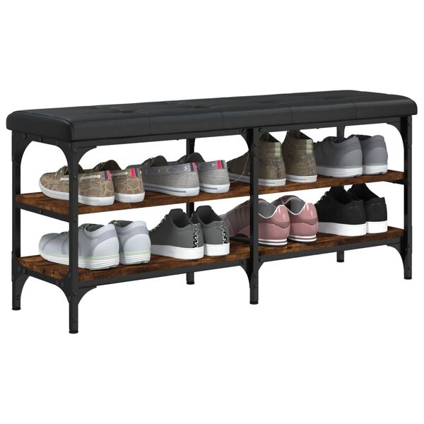 vidaXL skob&aelig;nk 102x32x47 cm konstrueret tr&aelig; r&oslash;get egetr&aelig;sfarve