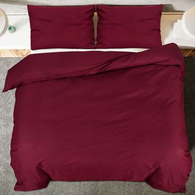 vidaXL sengetøj 220x240 cm let mikrofiberstof Bordeauxfarvet