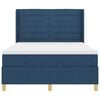 vidaXL Box spring seng med madras med hovedg&aelig;rde Bl&aring; 140 x 200 cm Stof