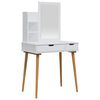 vidaXL Makeupbord S&aelig;t FAUSKE 3 pcs Hvid 76 x 50 x 143 cm