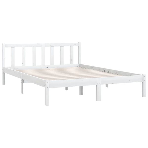 vidaXL sengeramme 150x200 cm King Size massivt fyrretr&aelig; hvid